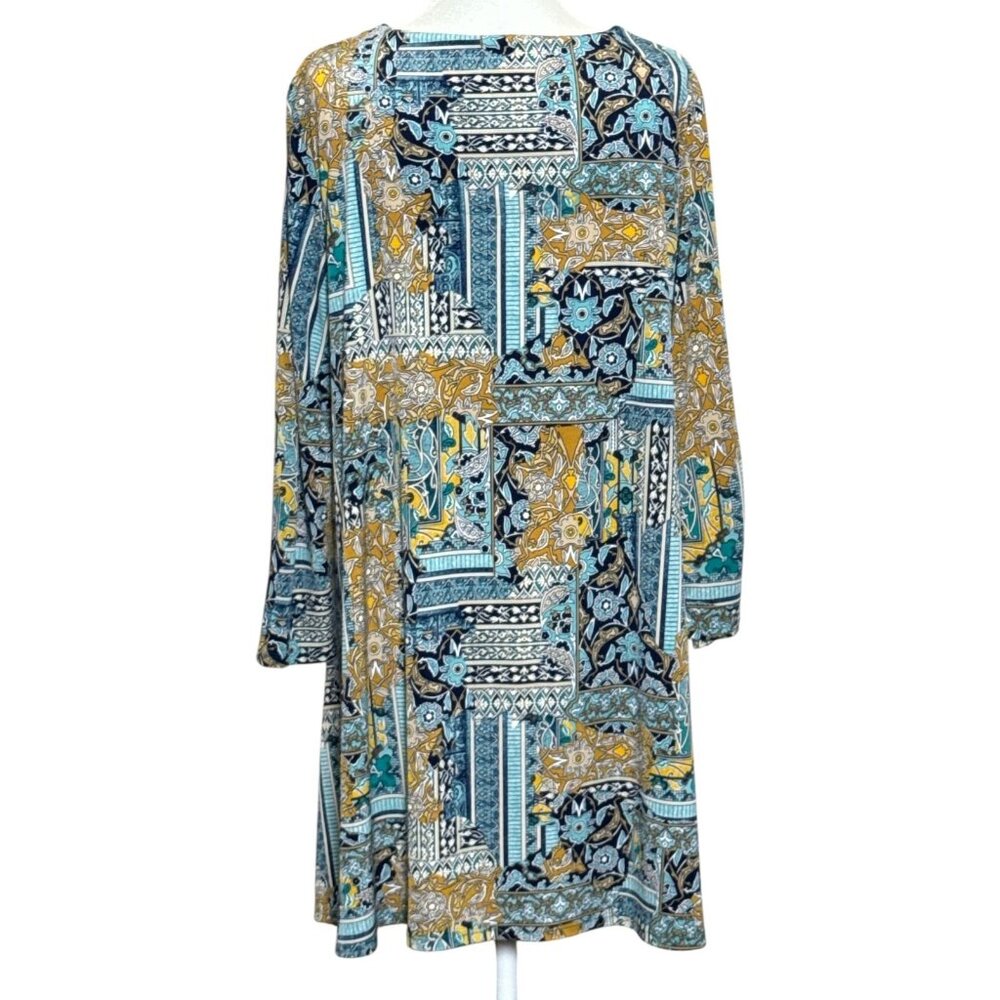 Chicos Boho Patchwork Tunic Top With Long Sleeves… - image 2